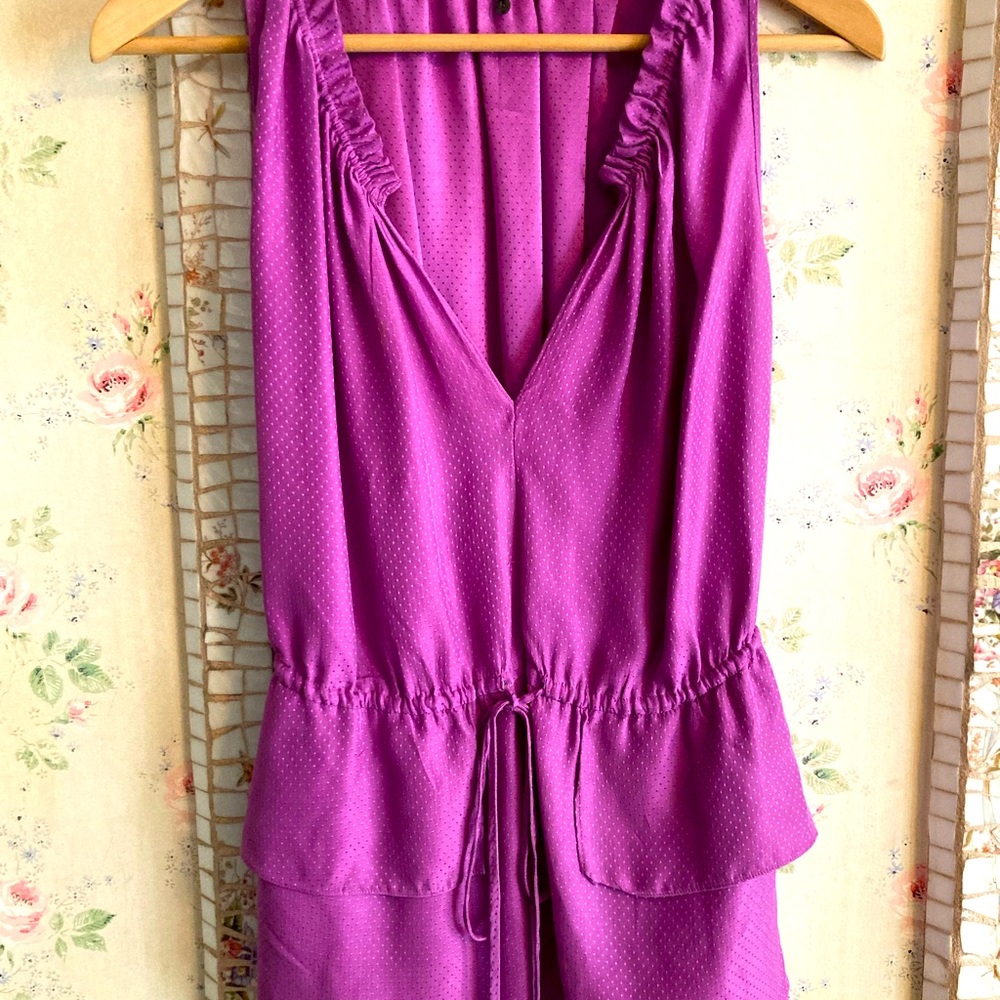 Rebecca Taylor silk blouse 6 tiered peplum waist